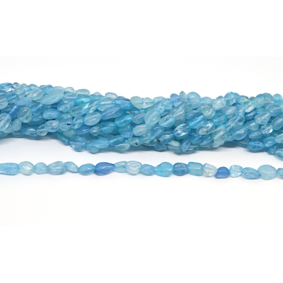 Aquamarine AAA Polished Nugget 6x8mm strand 50 beads