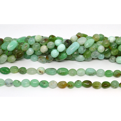 Chrysophase Polished Nugget 8x10mm strand 26 beads