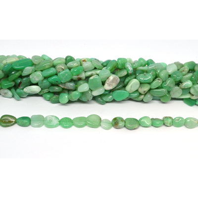 Chrysophase Polished Nugget 8x10mm strand 40 beads