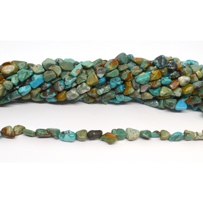 Turquoise Polished Nugget 6x8mm strand 55 beads