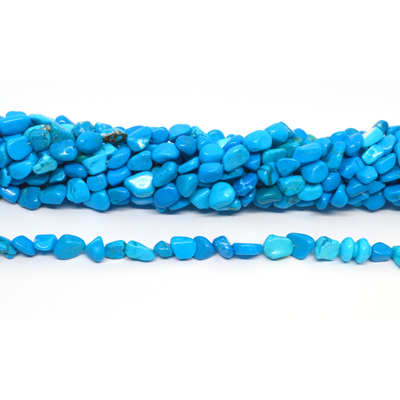 Turquoise Howlite Polished Nugget 6x8mm strand 50 beads