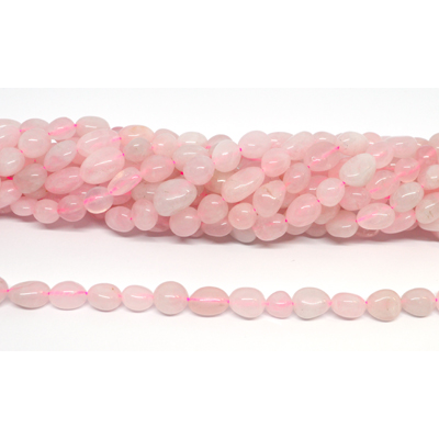 Rose quartz Polished Nugget 8x10mm strand 36 beads