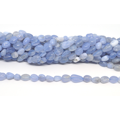 Blue Lace Agate Polished Nugget 8x10mm strand 40 beads