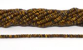 Tiger Eye Polished Rondel 4x2mm strand 190 beads-beads incl pearls-Beadthemup