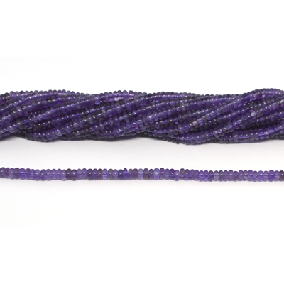 Amethyst Polished Rondel 4x2mm strand 195 beads