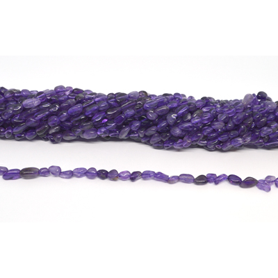 Amethyst Polished Nugget 4x6mm strand 58 beads