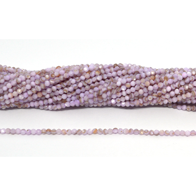 Dyed Agate Lilac Faceted 2mm round strand 175 beads
