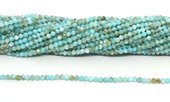 Dyed Agate Aqua Faceted 2mm round strand 175 beads-beads incl pearls-Beadthemup
