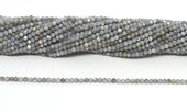 Dyed Agate Grey Faceted 2mm round strand 175 beads-beads incl pearls-Beadthemup