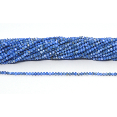 Dyed Agate Blue Faceted 2mm round strand 175 beads