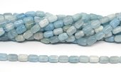 Aquamarine Polished Barrel 6x9mm strand 42 beads-beads incl pearls-Beadthemup