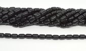Black Tourmaline Polished Barrel 6x9mm strand 42 beads-beads incl pearls-Beadthemup