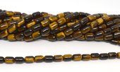 Tiger Eye Polished Barrel 6x9mm strand 42 beads-beads incl pearls-Beadthemup