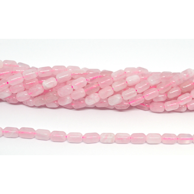 Madagascar Rose Quartz Polished Barrel 6x9mm strand 42 beads
