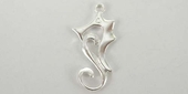 Sterling Silver Pendant Sea Horse 24mm-findings-Beadthemup