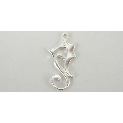 Sterling Silver Pendant Sea Horse 24mm