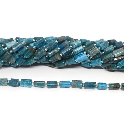 Apatite Faceted Tube 8x11mm strand 16 beads *19cm