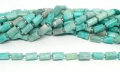 Amazonite Faceted Tube 8x11mm strand 16 beads *19cm-beads incl pearls-Beadthemup