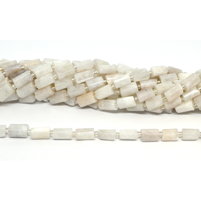 Moonstone Faceted Tube 8x11mm strand 30 beads