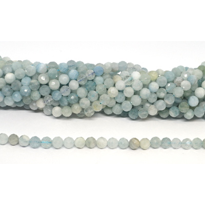 Aquamarine Faceted round 6mm strand 60 beads