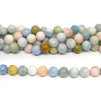 Beryl Polished Round 14mm strand 28 beads