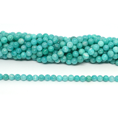 Amazonite African A Polished round 6mm strand 65 beads