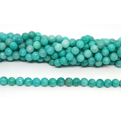Amazonite African A Polished round 8mm strand 44 beads