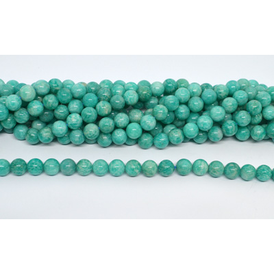 Amazonite African A Polished round 8mm strand 46 beads