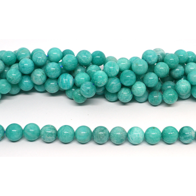 Amazonite African A Polished round 10mm strand 40 beads