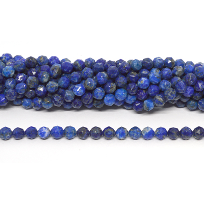 Lapis Faceted star 6mm round strand 60 beads