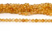 Citrine Facted Round 6mm strand 33 beads *19cm-beads incl pearls-Beadthemup