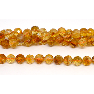 Citrine Facted Round 10mm strand 19 beads *19cm