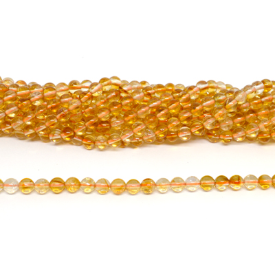 Citrine A Polished 6mm Round strand 60 beads