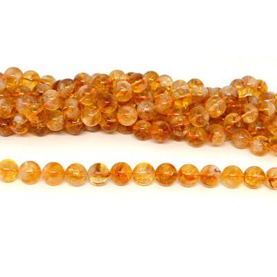 Citrine A Polished 10mm Round strand 36 beads