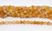 Citrine Polished 8mm Round strand 46 beads-beads incl pearls-Beadthemup