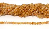 Citrine A Polished 8mm Round strand 45 beads-beads incl pearls-Beadthemup
