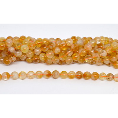 Citrine Polished 8mm Round strand 46 beads