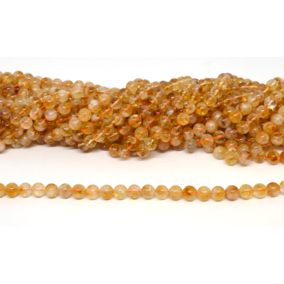 Citrine A Polished 8mm Round strand 45 beads