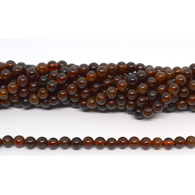 Hessonite Garnet Polished 6mm round strand 65 beads