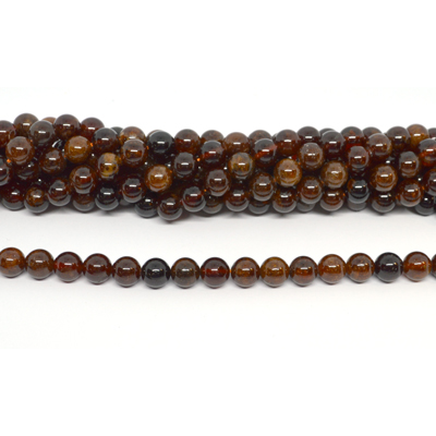Hessonite Garnet Polished 8mm round strand 47 beads