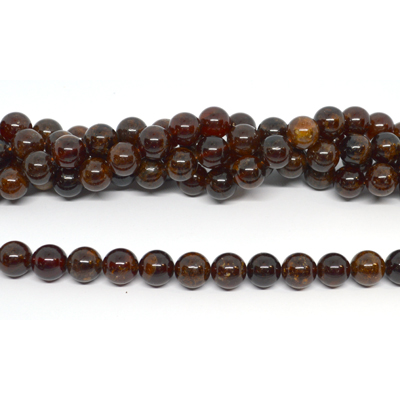 Hessonite Garnet Polished 10mm round strand 38 beads