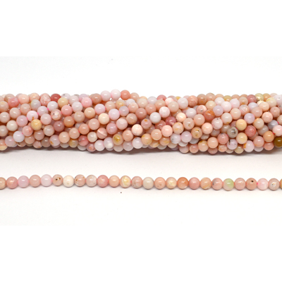 Pink Opal A polished 4mm round strand 84 beads