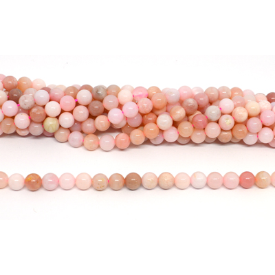 Pink Opal A polished 6mm round strand 57 beads