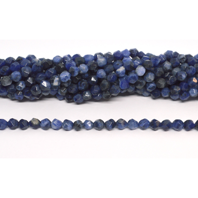 Sodalite Faceted star cut 6mm strand 60 beads