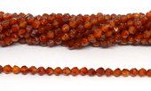 Carnelian Faceted star cut 6mm strand 60 beads-beads incl pearls-Beadthemup