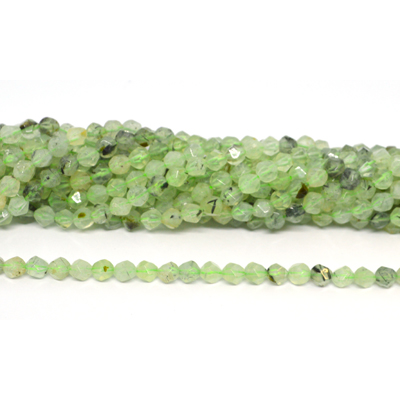 Prehnite Faceted star cut 6mm strand 63 beads
