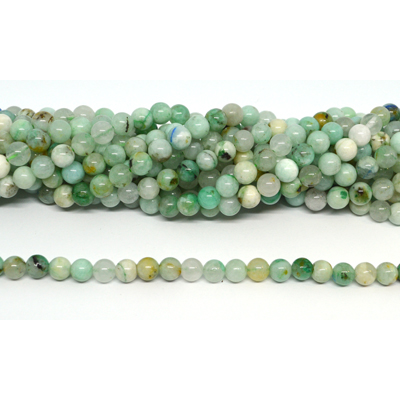 Green Azurite Polished 6mm round strand 60 beads