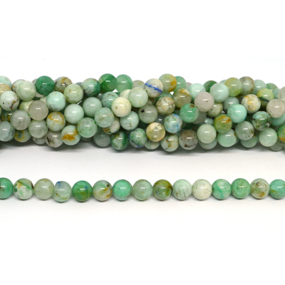 Green Azurite Polished 8mm round strand 48 beads