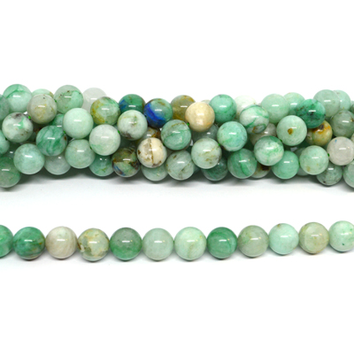 Green Azurite Polished 10mm round strand 37 beads