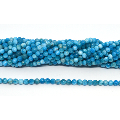 Apatite Light Polished 4mm round strand 104 beads